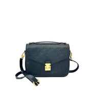 Louis Vuitton Pochette Métis Black Leather Bag